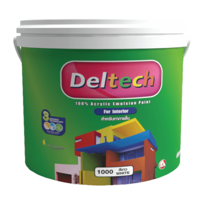 สีน้ำภายใน DELTECH #1-1000 (ถัง) ขาว