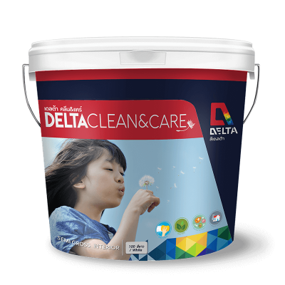 สีน้ำกึ่งเงาภายใน DELTA CLEAN & CARE ขนาด 2.5L เบส A