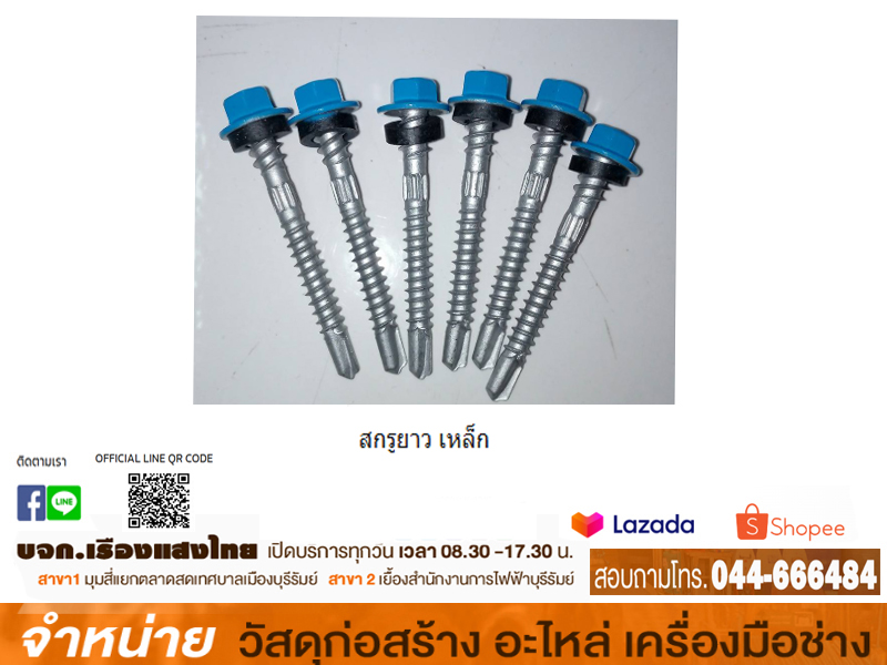 สกรูยาว เหล็ก ซิงค์ 48มม.(SH)