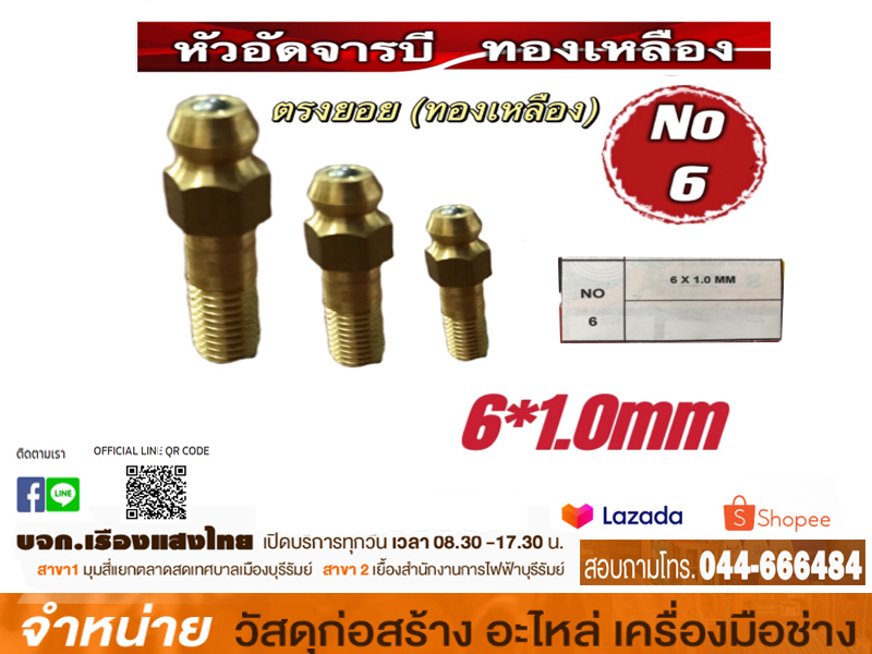 หัวอัดจารบีตรง VK 6*1.0