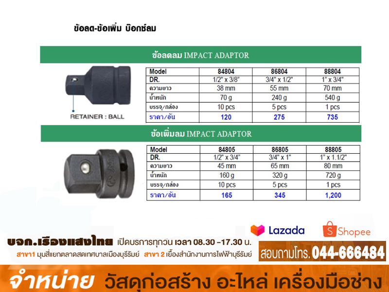 ข้อเพิ่มบล็อค 1/2 x 3/4 HANS